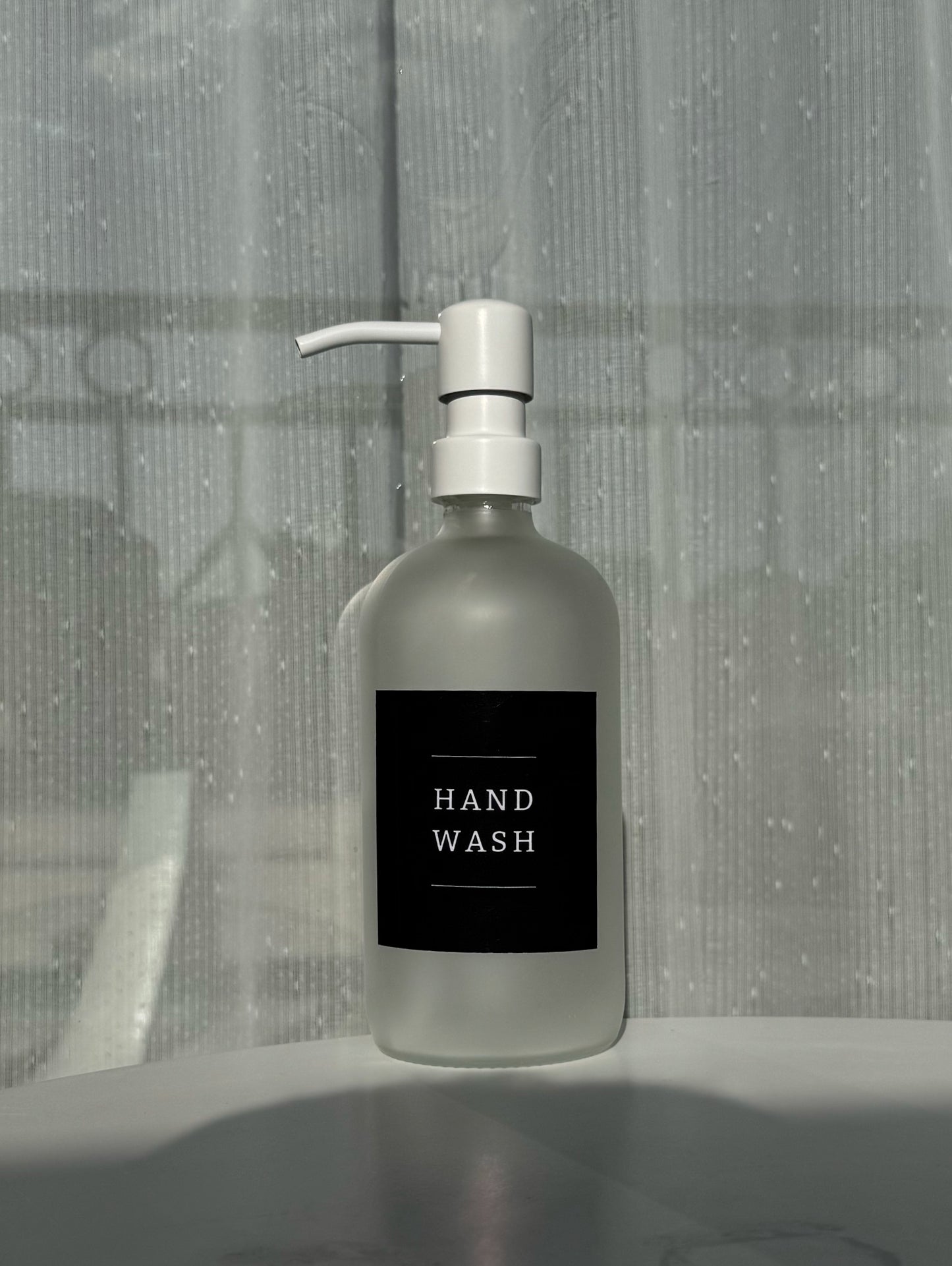 500ml Glass Soap Dispenser With Metallic White Pump Lids