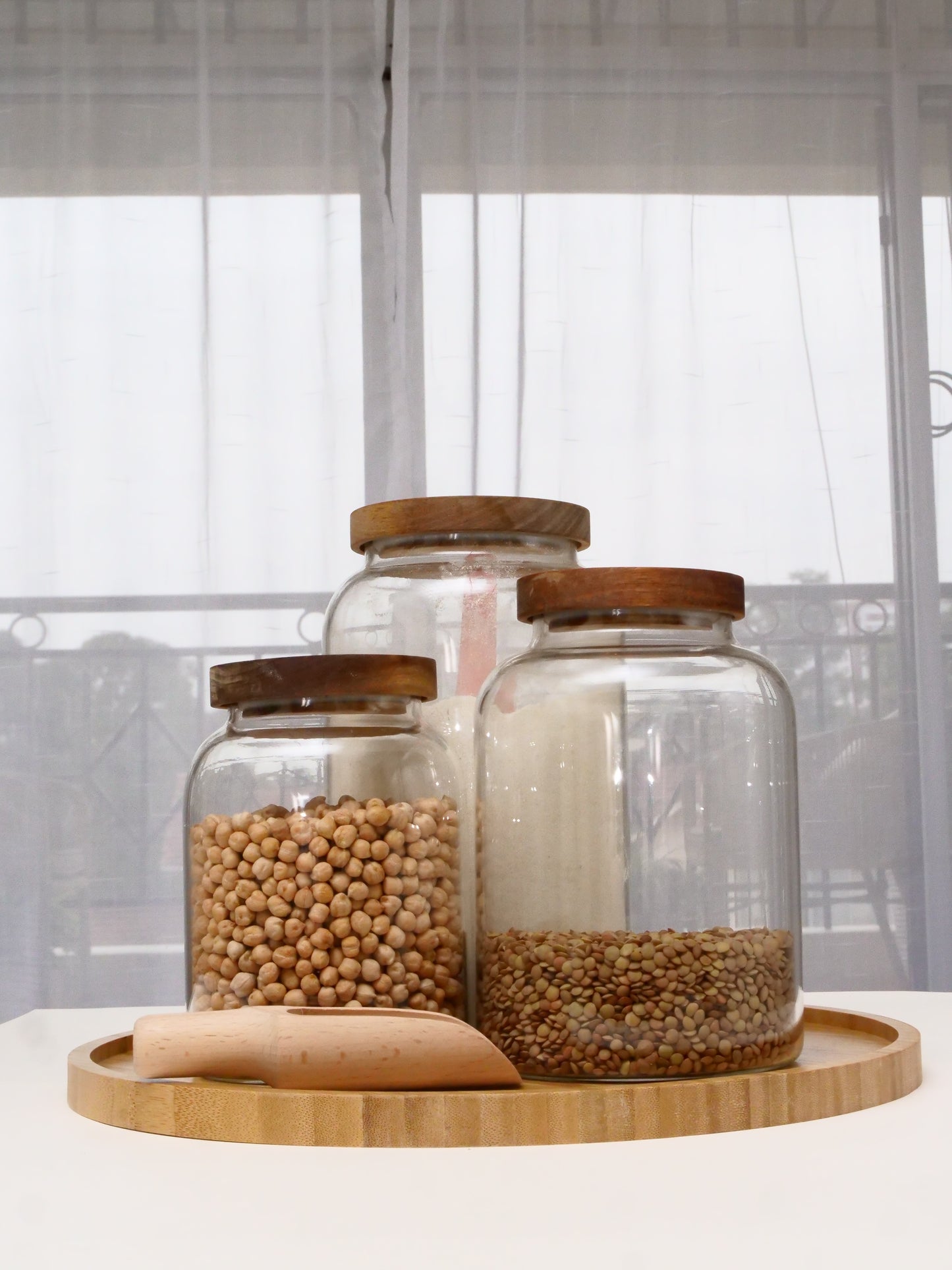 1300ml Acacia lid food Canister