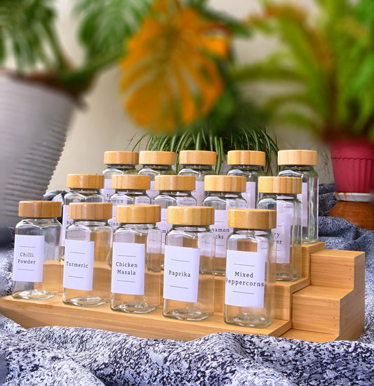 Expandable Bamboo Spice Rack