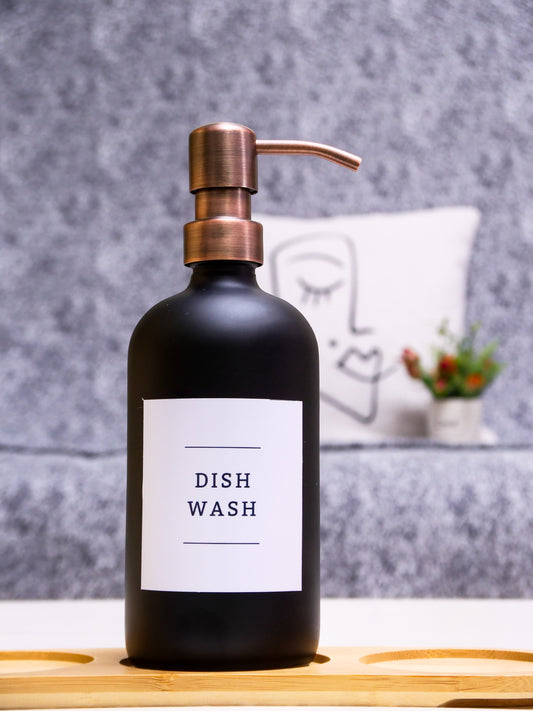 Matte Black Glass Soap Dispenser