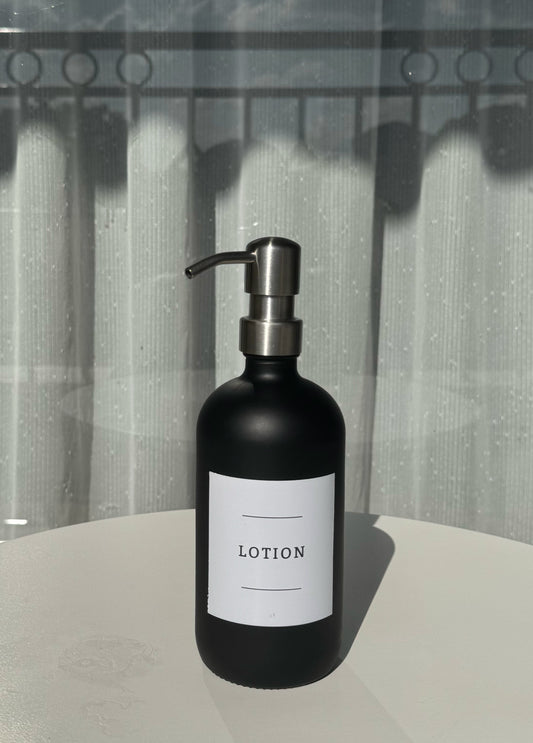 500ml Glass Soap Dispenser  With Metallic Silver Pump Lids