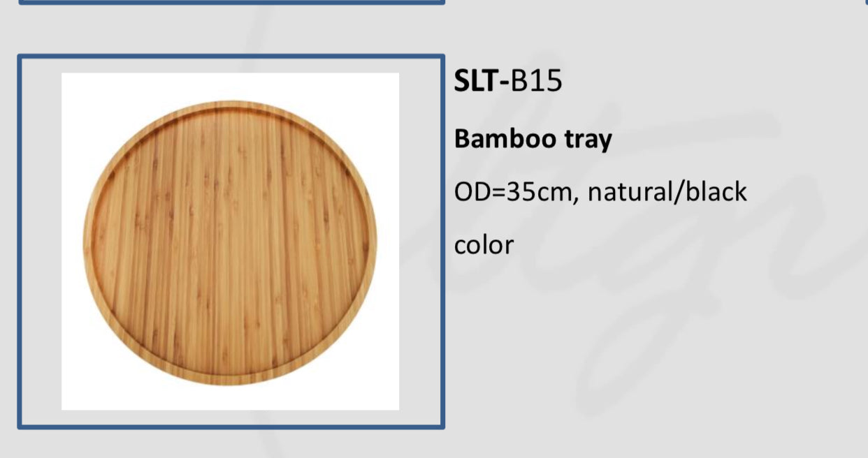 Round bamboo tray