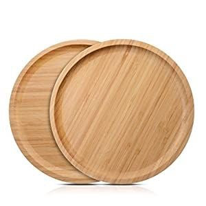 Round bamboo tray