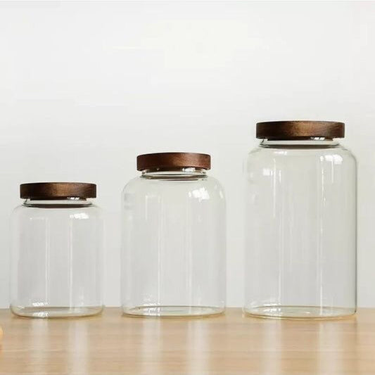Acacia lid food Canister
