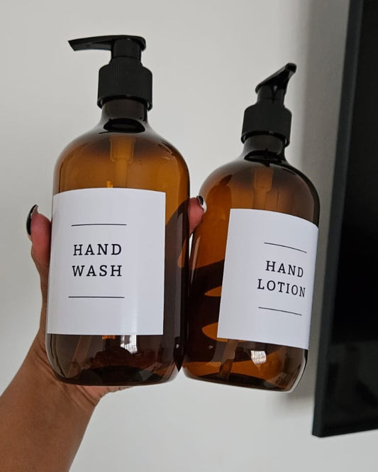 amber plastic soap dispenser