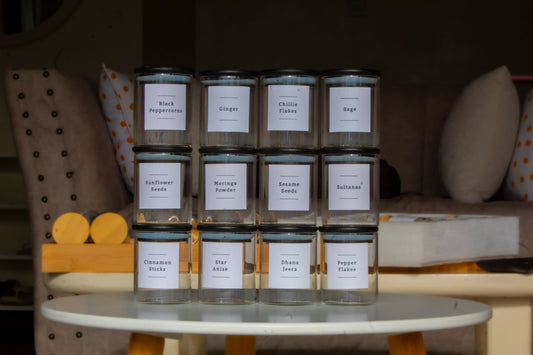 SPICE JAR SET WITH BLACK LID