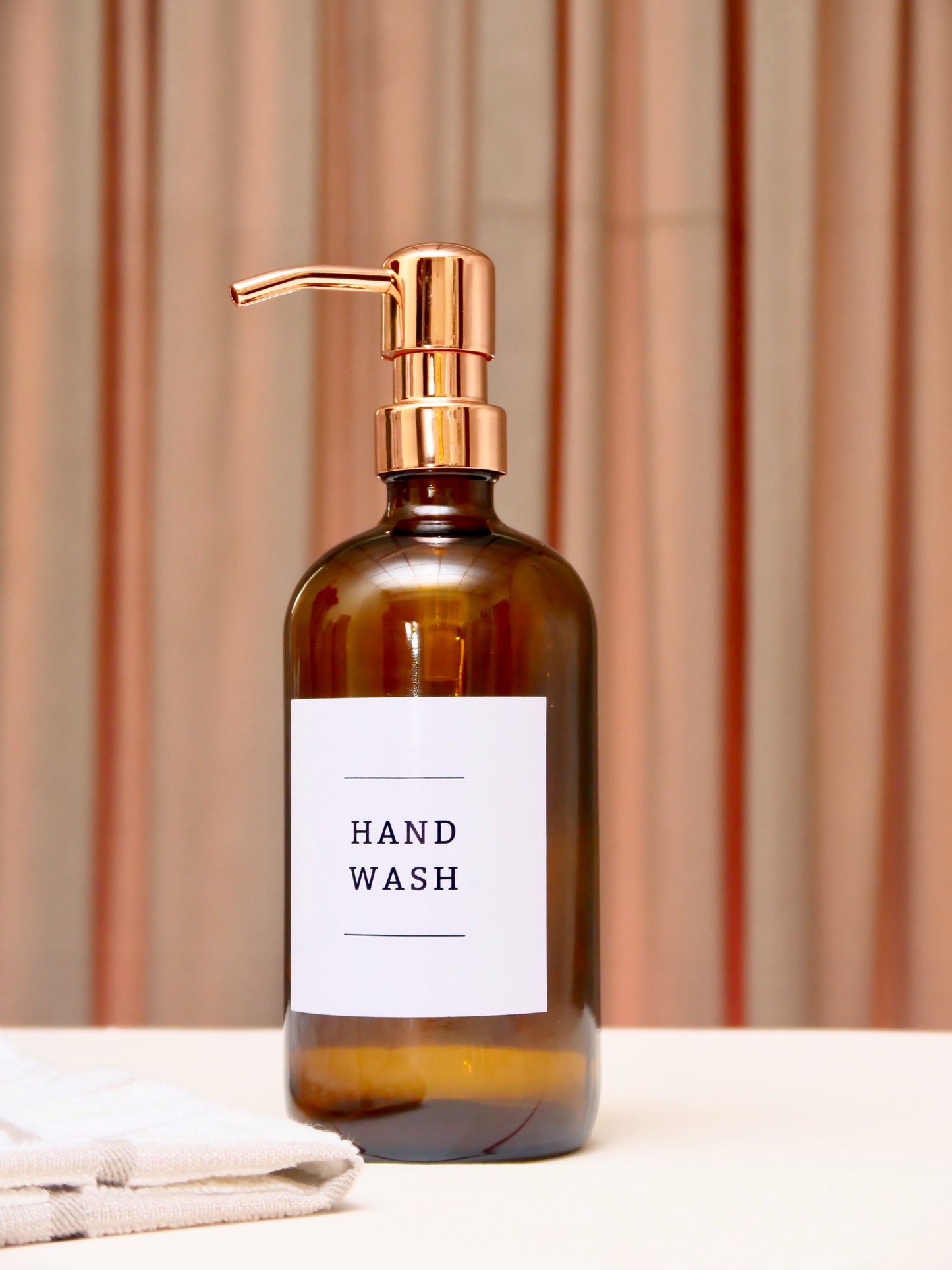 Amber Glass Soap Dispenser