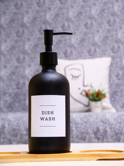 Matte Black Glass Soap Dispenser