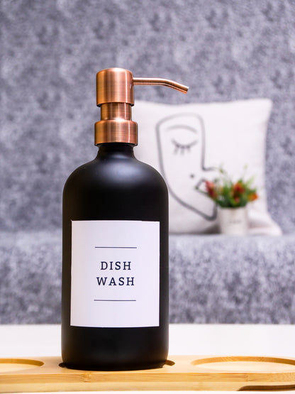 Matte Black Glass Soap Dispenser