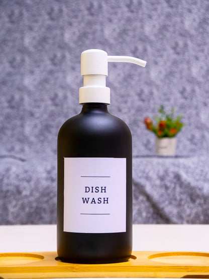 Matte Black Glass Soap Dispenser