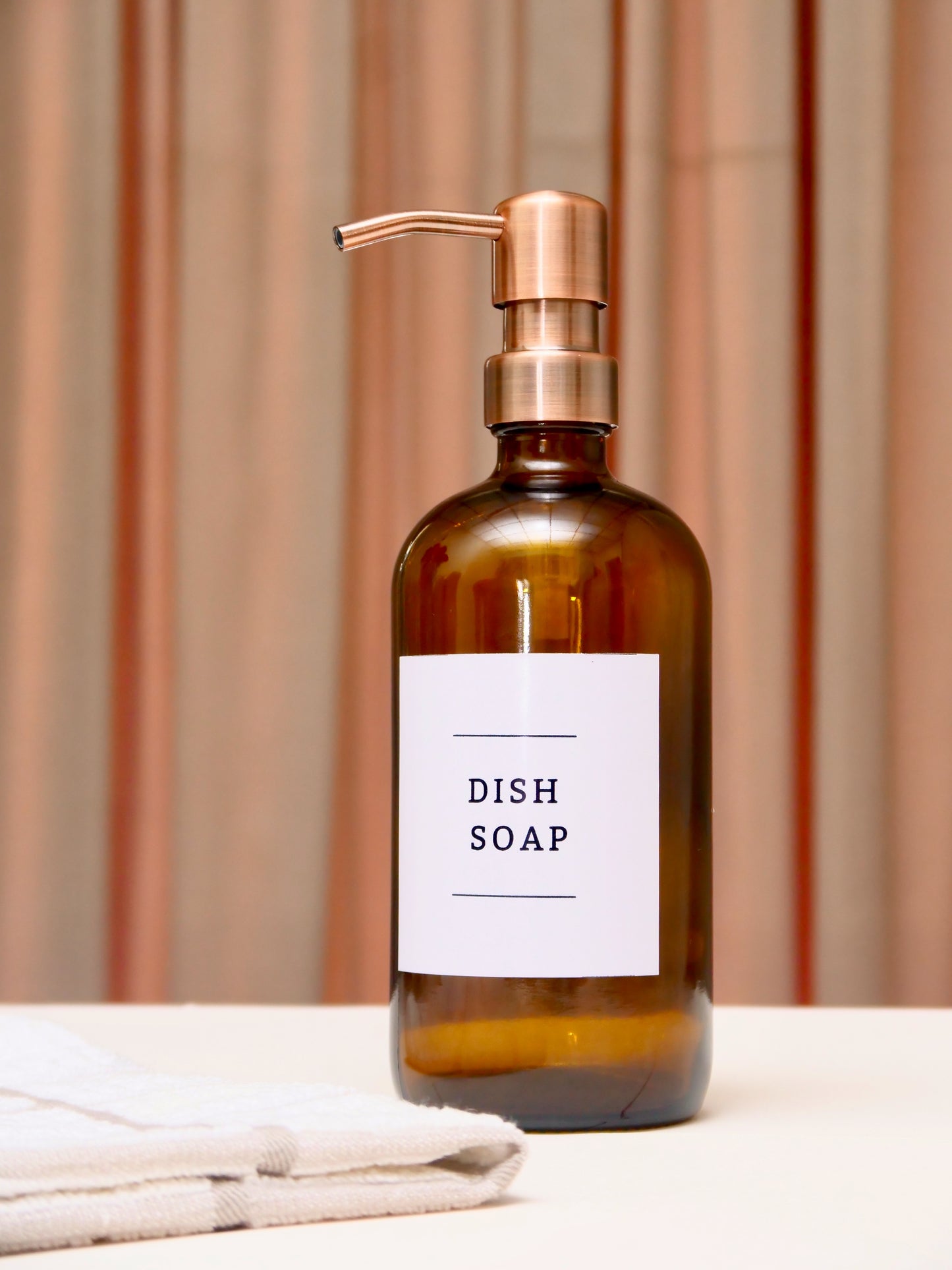 Amber Glass Soap Dispenser