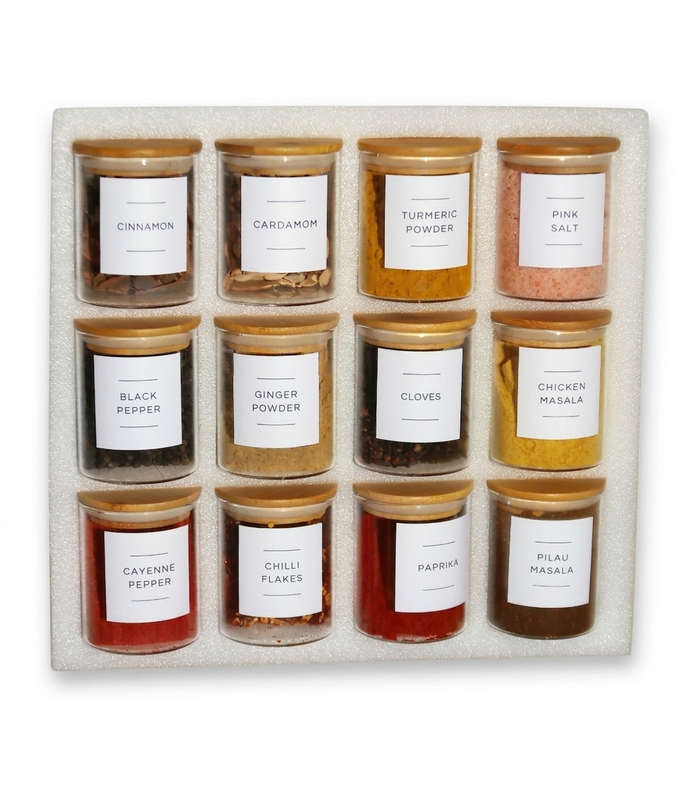 12-PIECE REFILLABLE SPICE JAR