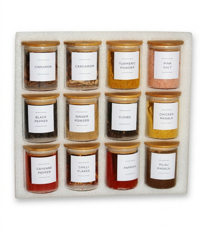 12-PIECE REFILLABLE SPICE JAR
