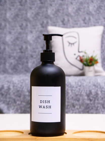 Matte Black Glass Soap Dispenser