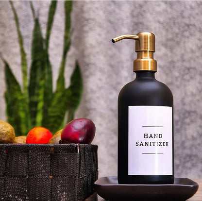 Matte Black Glass Soap Dispenser