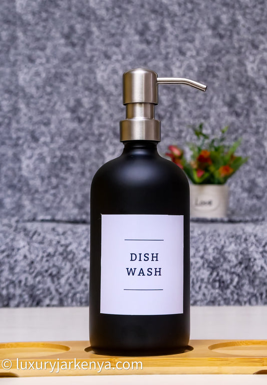 Matte Black Glass Soap Dispenser