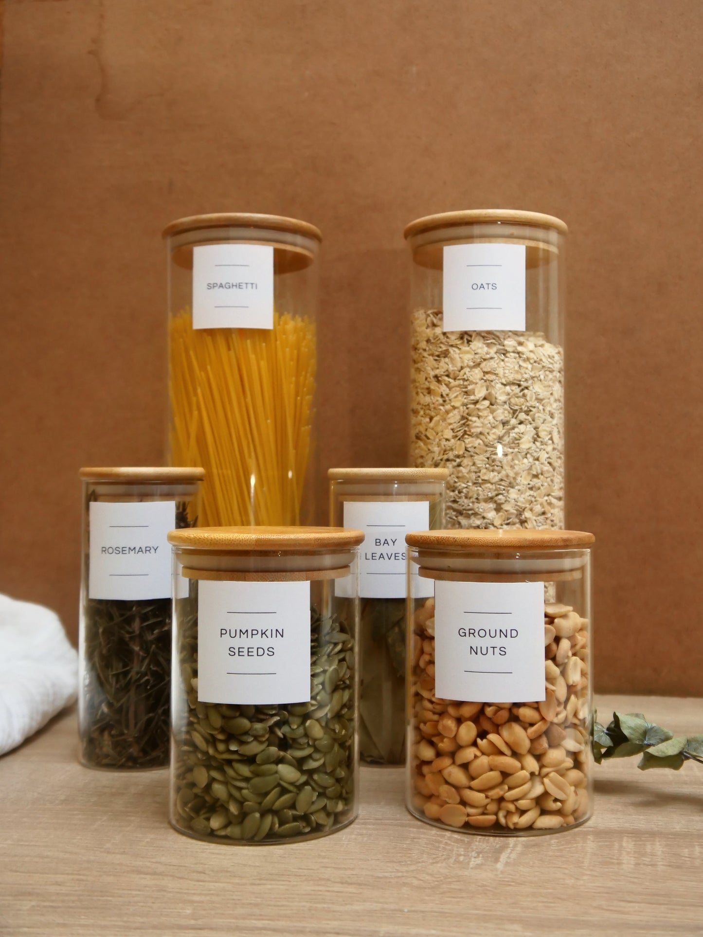 GLASS STORAGE JAR WITH BAMBOO LID - 500ML