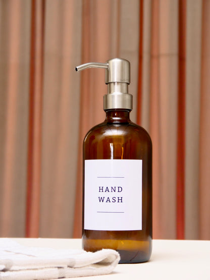 Amber Glass Soap Dispenser