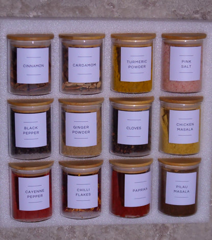 12-PIECE REFILLABLE SPICE JAR