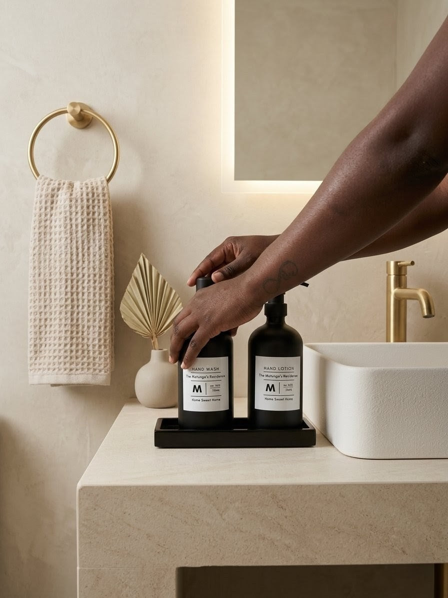 THE SIGNATURE MARBLE DUO - HAND WASH & LOTION SET - BLACK