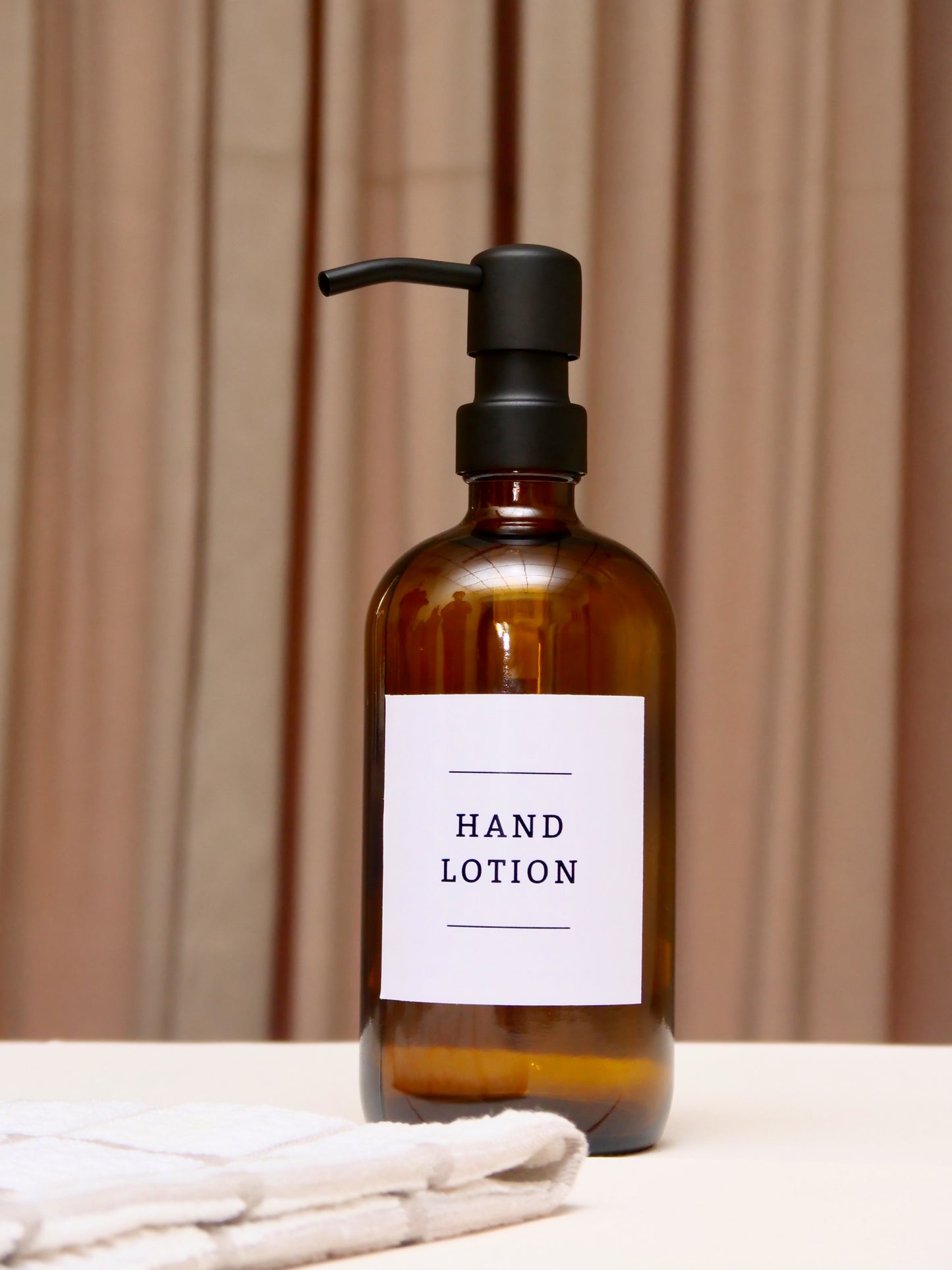 Amber Glass Soap Dispenser