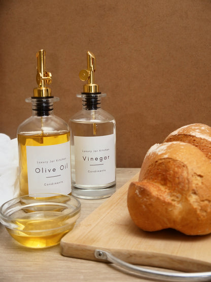 LUXURY JAR ROUND OIL & VINEGAR SPOUT DISPENSER
