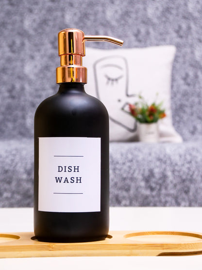 Matte Black Glass Soap Dispenser