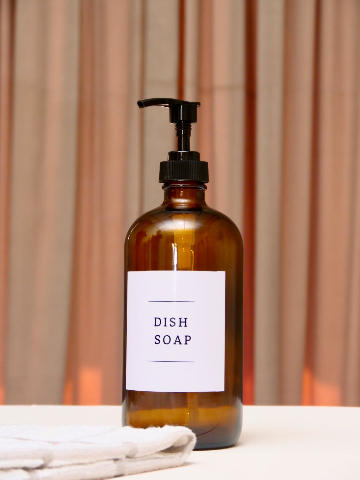 Amber Glass Soap Dispenser