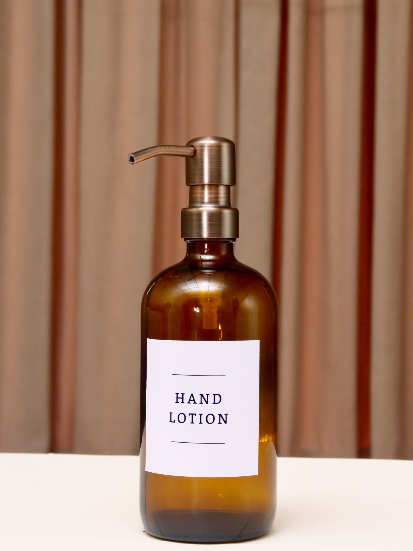 Amber Glass Soap Dispenser