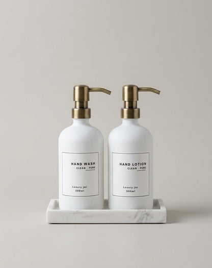 THE SIGNATURE MARBLE DUO - HAND WASH & LOTION SET - WHITE
