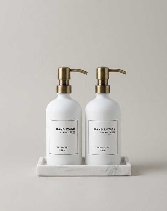 THE SIGNATURE MARBLE DUO - HAND WASH & LOTION SET - WHITE