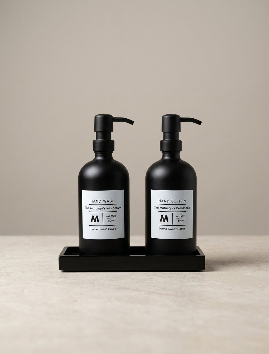 THE SIGNATURE MARBLE DUO - HAND WASH & LOTION SET - BLACK