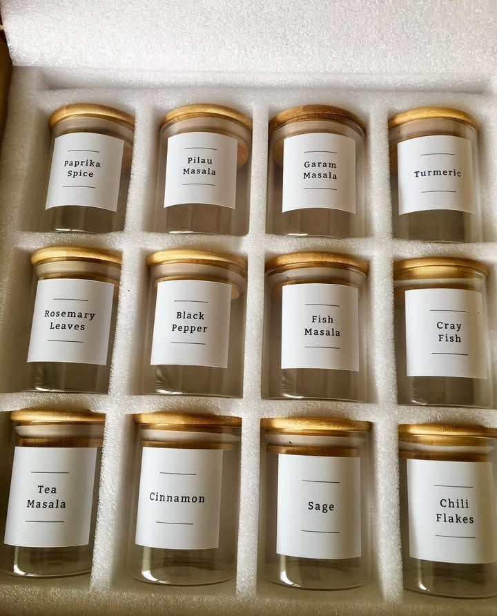 200ml Bamboo lid spice Jar set