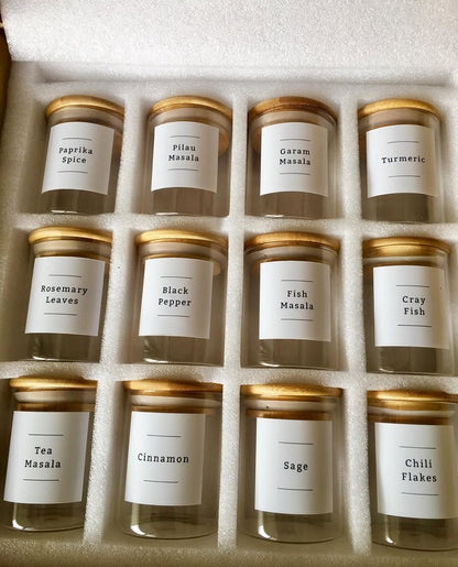 200ml Bamboo lid spice Jar set