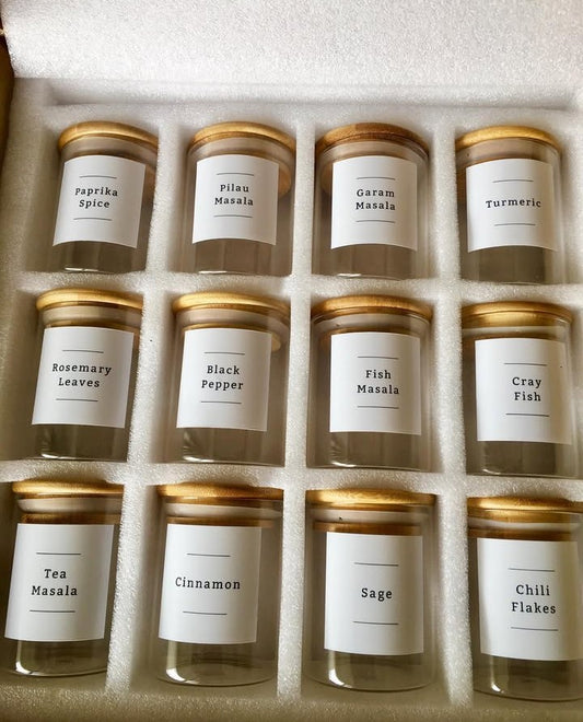 200ml Bamboo lid spice Jar set