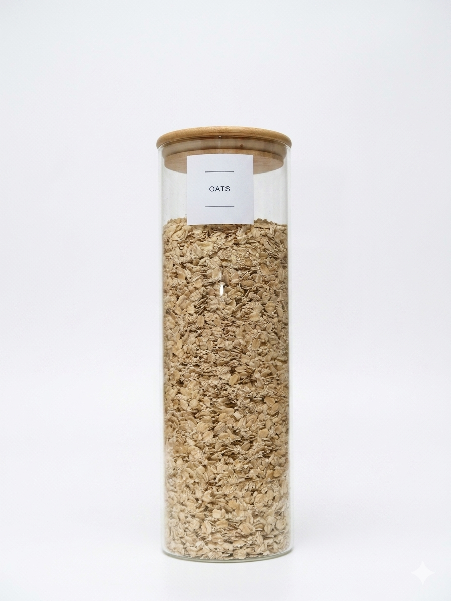 GLASS STORAGE JAR WITH BAMBOO LID - 2000ML
